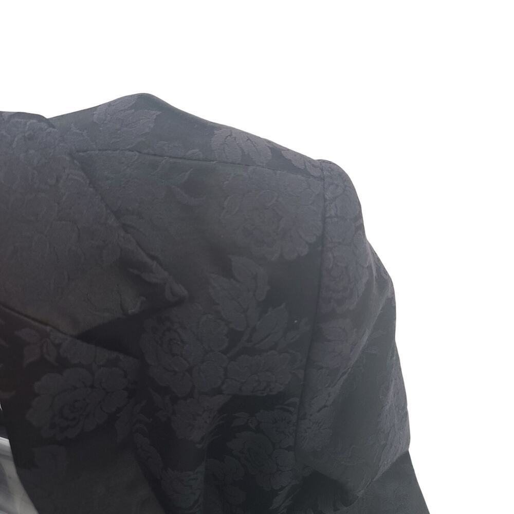 Jacquard Floral fairy grunge whimsigoth crop blazer black Size 6 office career - Picture 8 of 8